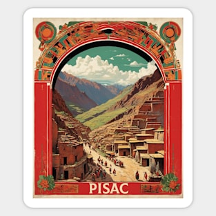 Pisac Peru Tourism Vintage Poster 2 Sticker